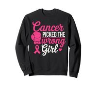 Cancer Picked The Wrong Girl Pink Boxing Glove Sudadera