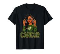 Cancer Queen Cancer Signo del Zodiaco Loc'd Afro Girl Camiseta