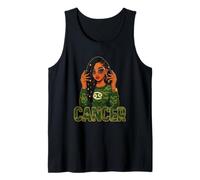 Cancer Queen Cancer Signo del Zodiaco Loc'd Afro Girl Camiseta sin Mangas