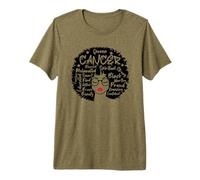 Cancer Queen Zodiac Melanin Afro Cabello Palabras Personalidad Camiseta Premium