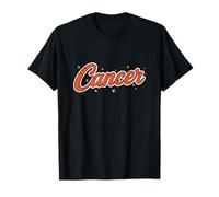 Cáncer Retro Script Zodiac Naranja Camiseta