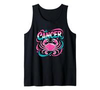 Cáncer Signo del Zodiaco Cangrejo Rosa Astrología Vibes Camiseta sin Mangas