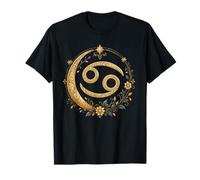 Cáncer Signo del Zodiaco símbolo Boho Floral cottagecore estética Camiseta
