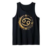 Cáncer Signo del Zodiaco símbolo Boho Floral cottagecore estética Camiseta sin Mangas