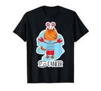 Cáncer Signo Zodiaco Lindo Gato astrología horóscopo Camiseta gráfica económica, Hombre, Negro, M