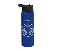 Cancer The Crab - Gráfico minimalista del zodiaco Stainless Steel Insulated Water Bottle