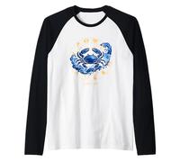 Cáncer Zodíaco Astrología Horóscopo Constelación Celestial Camiseta Manga Raglan