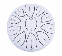 Canción de cuna natural: tambor de lluvia de chakras de 6" con 11 tonos for momentos tranquilos al aire libre(White)