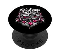 Canciones tristes salvan Vidas Diseño EMO PopSockets PopGrip Adhesivo