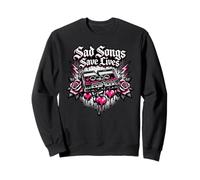 Canciones tristes salvan Vidas Diseño EMO Sudadera