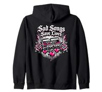 Canciones tristes salvan Vidas Diseño EMO Sudadera con Capucha
