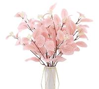 CANCJDYTZ 6 Tallos de eucalipto Rosa, Hojas de eucalipto Artificiales, Ramas de Plantas Artificiales, Tallos Verdes for Rellenar jarrones, decoración de hogar, Oficina, Boda, Fiesta (N.º 200)