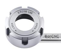 CanCNC Tooling Solutions ER25B-UM Tuerca ranurada para portabrocas equilibrada a 18.000 RPM a G2.5, 0537-2500