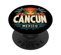 Cancún México Camisa Retro Beach Souvenir Cancún Camisa Cancún PopSockets PopGrip Adhesivo