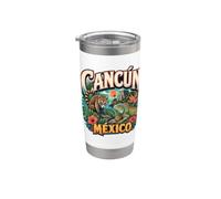 Cancún México Coati e Iguana Vaso térmico de acero inoxidable de doble pared