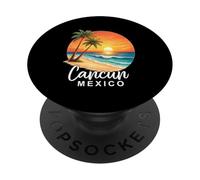 Cancún México Playa Puesta del Sol Océano Palmeras PopSockets PopGrip Adhesivo