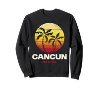 Cancún México Retro Palm Sunset Tropical Beach Vibes Sudadera
