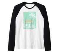 Cancún México Souvenir Spring Break Vintage Beach Art Camiseta Manga Raglan