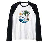 Cancun Mexico Summer Travel Beach Lifestyle Camiseta Manga Raglan