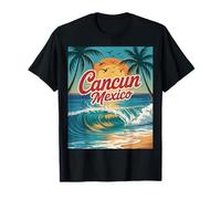 Cancun Mexico Sunset Beach Palm Trees Ocean View Family Trip Camiseta