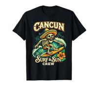 Cancun Mexico Surf and Sun Crew - Camiseta de Vacaciones de Verano Camiseta