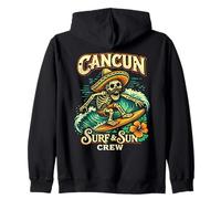 Cancun Mexico Surf and Sun Crew - Camiseta de Vacaciones de Verano Sudadera con Capucha