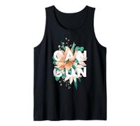 Cancún México Tropical Floral Design Beach Vibes Camiseta sin Mangas
