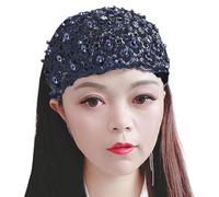 Canda di testa in pizzo - Elegante cerchio per capelli in pizzo floreale, fascia decorativa | 5.91x9.84x0.2 pollici di perla ornamentta ampia fascia turbante per capelli eleganti per sport da yoga in