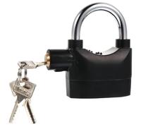 Candado Alarma para Bicicleta de Aleación de Aluminio Negro | Cierre Llave, Incluye 3 Llaves y 6 Pilas Botón, para Puertas, Garaje y Moto