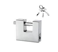 Candado antirrobo en forma de D con 3 llaves, aleación de zinc endurecido y cerradura impermeable cromada para contenedores, puertas de garaje, caravanas, unidades de almacenamiento, cadenas de