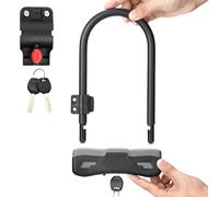Candado antirrobo en forma de U para bicicleta, diseño de guardaespaldas de seguridad, compatibilidad universal con barra de manillar + sistema de doble perno, abrazadera de acero de carbono rígida