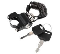 Candado Antirrobo Negro para Casco de Bicicleta con Cable de Acero | Manillar 2-2,8cm, Aleación de Aluminio y Acero, Cable Extensible 0,9m, Uso en E-bikes