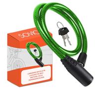 Candado bicicleta cable de Acero resistente 60 cm cierre avanzado con llave seguro robusto practico facil guardar candado bici candado bicicleta antirrobo cadena bicicleta antirrobo verde