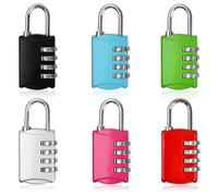 candado código de 4 dígitos, 6 candados pequeños para código de candado, candado con combinación de cadena a código, cerradura combinada para taquilla, puerta de bodega, puerta de jardín, garaje
