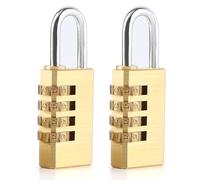 Candado Combinacion, 2 Unidades Candado Taquilla Doradas Candados con Combinacion Pequeño Candado Numerico Largo Candado Codigo de Número Resistente a La Intemperie para Puerta Maleta Taquilla