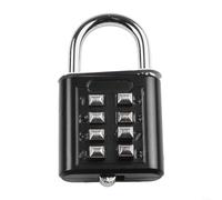 Candado compacto de combinación de 8 dígitos de aleación de zinc para maleta y bolsas de viaje con grillete de acero para una mayor protección contra robo y fácil uso (negro)