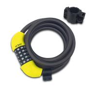 URBAN UR454M Candado Bici con Combinación Cable Flexible de Acero de Ø12, 120cm con Código de Seguridad Antirrobo Bicicleta Resistente Compacto Fácil Transporte, Unisex-Adult, Negro