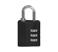 Candado con contraseña de 3 dígitos, de aleación de zinc, for mochila, con cremallera, for equipaje de viaje, con código, portátil, for dormitorio y armario.(Black-Silver)