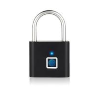 Candado con Huella Digital - USB-C Recargable, Impermeable & Antioxido - Para Gimnasio, Bicicleta, Jardín - 20 Huellas Guardadas, Acero de Zinc Antirrobo y IP56