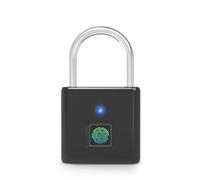Candado con huellas dactilares, IP55 resistente al agua, candado de huellas dactilares, carga USB, Bluetooth biométrico, bloqueo de alta seguridad para gimnasio, garaje, cobertizo, negro