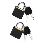 Candado con Llave,2 Piezas Erradura de Maleta de con Llave Candado Maleta Viaje Mini Candado con Llave Cerradura Candados de Equipaje con Llave para Maletas Mochila Equipaje Cerraduras Negro
