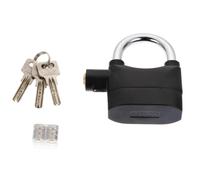 Candado de Alarma Antirrobo para Bicicleta, Moto y Puerta | Aleación de Aluminio Negra, Acceso Llave, Incluye 3 Llaves y 6 Pilas Botón