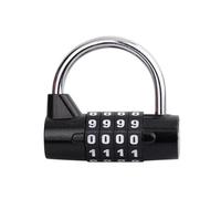 Candado de alta resistencia con contraseña de 4 dígitos y 5 códigos for armarios y taquillas, con código modificable y reiniciable for equipaje (1 unidad)(4 Code Black)