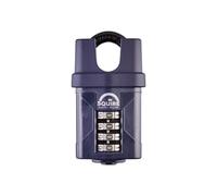 Candado de alta resistencia Squire (CP50CS) - Grillete cerrado más resistente - Candado de combinación de 4 ruedas - Acero de aleación resistente a la corrosión - Candado resistente a la intemperie para el hogar, la escuela y el garaje (azul, 50 mm)