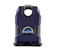 Candado de alta resistencia Squire (SS50CS) - Grillete cerrado más resistente - Candado de aleación de acero resistente a la corrosión - Candado resistente a la intemperie para el hogar, el garaje y los almacenes (azul, 55 mm)