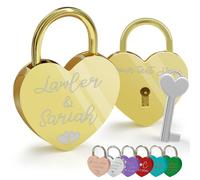 Candado de amor personalizado - Candado de corazón grabado personalizado con llaves para puente, aniversario, boda, regalo de San Valentín para parejas, él, ella, marido, esposa