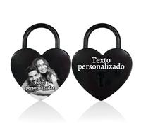Candado de Amor Personalizado en Forma de Corazón Nombre Foto Personalizable Candado de Corazón Personalizado con Llave Regalos Para San Valentín Novio Hombre (Candado de Corazón Personalizado)