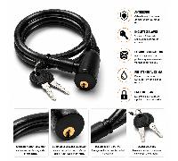 Candado de Bicicleta Antirrobo con Llave, Seguridad Candado de Cable para Bicicletas, Motos, Scooters, A medidas
