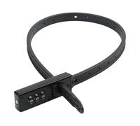 Candado de bicicleta con cable ajustable, cerradura de combinación de tres dígitos para casco y bicicleta, correa de seguridad de acero inoxidable resistente a la intemperie (negro)