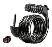 Candado de bicicleta con contraseña de 6 dígitos, cable de acero de 11 mm, antirrobo para viajes diarios seguros (A)